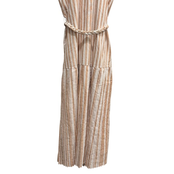 Lulu's Beach Town Bound Ivory Striped Pleated Midi Dress, Size Small, Worn Once! - Picture 9 of 14